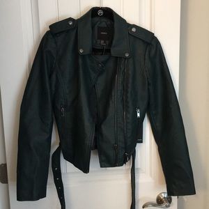 A green faux-leather jacket from Forever 21!